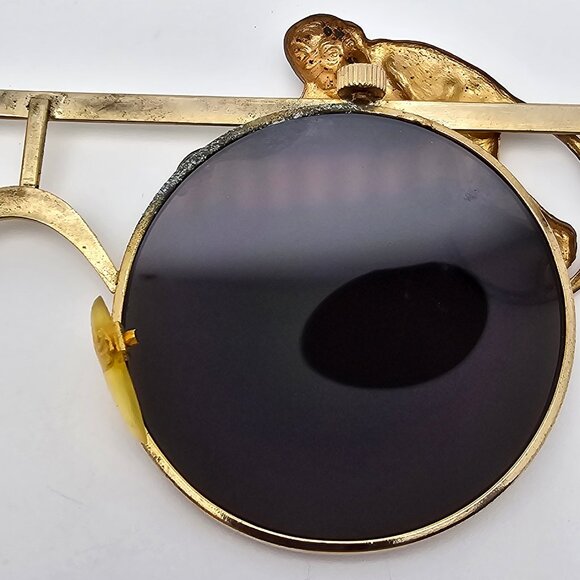 Mercura NYC Gold Brass Flying Monkeys Silver Mirror Vintage Aviator Sunglasses main image 10